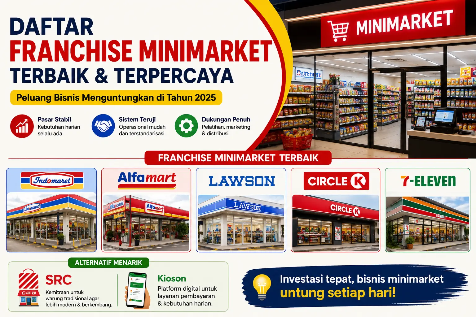 Daftar Franchise Minimarket Terbaik dan Terpercaya untuk Investasi Menguntungkan